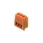 Printed circuit board terminals, 3.50 mm, Number of poles: 11, 90°, Solder pin length (l): 3.2 mm, tinned, orange, Clamping yoke connection, Clamping range, max. : 2.08 mm², Box thumbnail 1