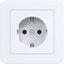 SCHUKO wall socket with cover plate, plug-in, C.1 light white glossy thumbnail 1