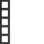Cover frame 5-way vertical, text field, A.1, night black glossy thumbnail 1