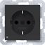 SCHUKO wall socket, orient. LED, screw terminals, A.x/C.x, black matte thumbnail 1