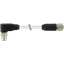 M12 male 90° / M12 female 0° A-cod. shielded PUR 5x0.34 shielded gy 5m thumbnail 2