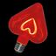 LED Filament Heart E27 5W 2000K Red thumbnail 2