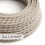 Large section electric cable 3x1,50 twisted - covered by Natural Neutral Linen TN01 thumbnail 1