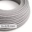 DALI Textile electrical cable 5x0.75 mm² in Grey Mélange Linen - Decorative cable for lighting installations RN02 thumbnail 1