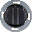 Jal. rotary switch, 2-pole with knob, Series 1930/Glass, black thumbnail 1