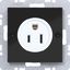 Wall socket USA/CANADA NEMA 5-15 R, screw class, A.x/C.x, black glass thumbnail 1