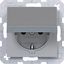 SCHUKO wall socket, self-closing compartment, plug-in, A.x/C.x titanium thumbnail 1