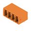 PCB plug-in connector, male header, closed side, THT solder connection, 3.81 mm, Number of poles: 4, 90°, Solder pin length (l): 3.2 mm, tinned, orange, Box thumbnail 1
