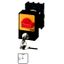 P1-25/E/SVA(S)-RT Panic switches, P1, 25 A, flush mounting, 3 pole, with red thumb grip and yellow front plate, Cylinder lock SVA thumbnail 1