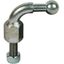 Fixed ball point D 20mm angled (90°) with threaded pin und nut M16x45m thumbnail 1