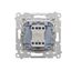 Double socket outlet with earthing for IP44 version with frame seal, with shutters, (module), Simon 24, IP20/IP44, 16A, champagne matt, Flap color: Transparent thumbnail 2