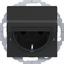 SCHUKO wall socket, enlarged, texturized, variable 45° A.x/C.x black and white material thumbnail 1