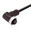 Sensor/actuator line, One end without connector, 7/8", Number of poles : 4 (3 + PE), 10 m, Socket, angled, Shielded: No, LED: No, Sheath material: PUR, Halogen: No thumbnail 2
