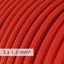 Large section electric cable 3x1,50 round - covered by rayon Red RM09 thumbnail 2