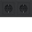 WCD RA 2V (duo box), cover frame, operated, single-piece, A.1 night black matte thumbnail 1
