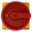 Main switch, P3, 100 A, rear mounting, 3 pole, Emergency switching off function, With red rotary handle and yellow locking ring, Lockable in the 0 (Of thumbnail 16