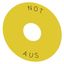 Washer for EMERGENCY STOP, yellow, with inscription: NOT-AUS, outer diameter  3SU1900-0BB31-0AS0-Z X90 thumbnail 2