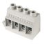Printed circuit board terminals, 15.00 mm, Number of poles: 3, 90°, Solder pin length (l): 4.5 mm, tinned, Pebble grey, Clamping yoke connection, Clamping range, max. : 50 mm², Box thumbnail 1