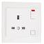 EARTH SOCKET W/SWITCH (BRITISH TYPE) WHITE thumbnail 1