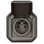 PLEXO FRENCH STANDARD SOCKET OUTLET - ANTHRACITE - FLUSH thumbnail 3