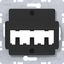 Central plate for 3 MINI-COM modules, A.x/C.x/S.x/B.x/Q.x/K.x, matte black thumbnail 1
