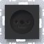 Wall socket without earth connection, A.x/C.x, matte night black thumbnail 1