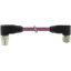 M12 male 90° / M12 female 90° B-cod. shielded PUR 1x2xAWG24 vt 0.4m thumbnail 1