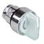 Harmony XB4, Illuminated selector switch head, metal, white, Ø22, integral LED, 3 positions, stay put thumbnail 1