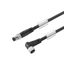 Sensor/actuator line, Connecting line, M8 / M8, Number of poles : 3, 5 m, pin, straight - socket, 90°, Shielded: No, LED: No, Sheath material: PUR, Halogen: No thumbnail 2