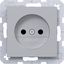 Wall socket without earth connection, Safety Plus, A.x/C.x, titanium thumbnail 1