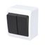 GALATEA Switch serial no. 5 10A 230V on plaster IP44 white/black thumbnail 2