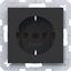 SCHUKO wall socket, screw lift terminals, A.x/C.x, matte night black thumbnail 1