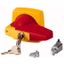 K2SDR/C Rotary handle, 6mm, door installation, red/yellow, cylinder lock thumbnail 2
