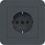 SCHUKO wall socket with cover plate, plug-in type, C.1, anthracite thumbnail 1
