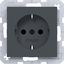 SCHUKO wall socket, Safety Plus, plug-in type, A.x/C.x, anthracite thumbnail 1