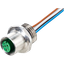 M12 female recept. A-cod. front 1/2" NPT w.nut PVC-wires 4x18AWG 1m thumbnail 1