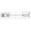 pre-assembled connecting cable;Socket/open-ended;3-pole;gray thumbnail 3
