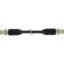 M12 male 0° / M12 male 0° D-cod. shielded PUR 2x2xAWG22 bk 1.5m thumbnail 2