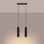 HANGING LAMP WITH TWO HANGERS AND BLACK GROOVED LAMPSHADES, CARBON SERIES thumbnail 10