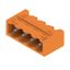 PCB plug-in connector, male header, closed side, THT solder connection, 5.08 mm, Number of poles: 4, 90°, Solder pin length (l): 3.2 mm, tinned, orange, Box thumbnail 3
