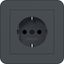 SCHUKO wall socket with cover, Safety Plus, plug-in class C.1 anthracite thumbnail 1