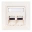 Outlet empty 2 modules(SFA)(SFB), 80x80mm, angled, RAL9010 thumbnail 1