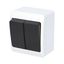 GALATEA Switch serial no. 5 10A 230V on plaster IP44 white/black thumbnail 1