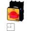 P1-32/E-RT On-Off switch, P1, 32 A, flush mounting, 3 pole, Emergency switching off function, with red thumb grip and yellow front plate thumbnail 1