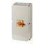 T8-3-8342/I48/SVB/HI11 Main switch, T8, 315 A, surface mounting, 3 contact unit(s), 6 pole, 1 N/O, 1 N/C, Emergency switching off function, With red rotary handle and yellow thumbnail 6