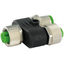 T-Coupler M12 female / M12 male+female shielded 8-pol. / 5pol. + 5pol thumbnail 1