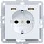 SCHUKO wall socket with earth connection, 2 x USB C (PD), A.x/C.x, matte white thumbnail 1
