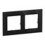 2 GANG PLATE BLACK GLASS thumbnail 1