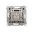 IP44 single socket outlet with frame seal - same color flap&frame, module, 16A, quick connection, matt aluminum thumbnail 2