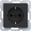 SCHUKO wall socket, Safety Plus, screw terminals, A.x/C.x, black matte thumbnail 1